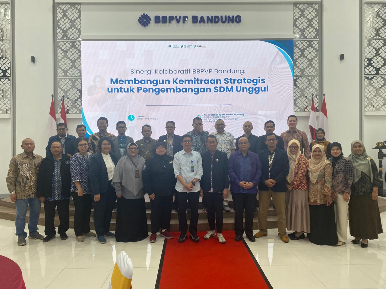 MoU dengan BBPVP (Balai Besar Pelatihan Vokasi dan Produktivitas) dalam acara Membangun Kemitraan Strategis untuk Pengembangan SDM Unggul 22 November 